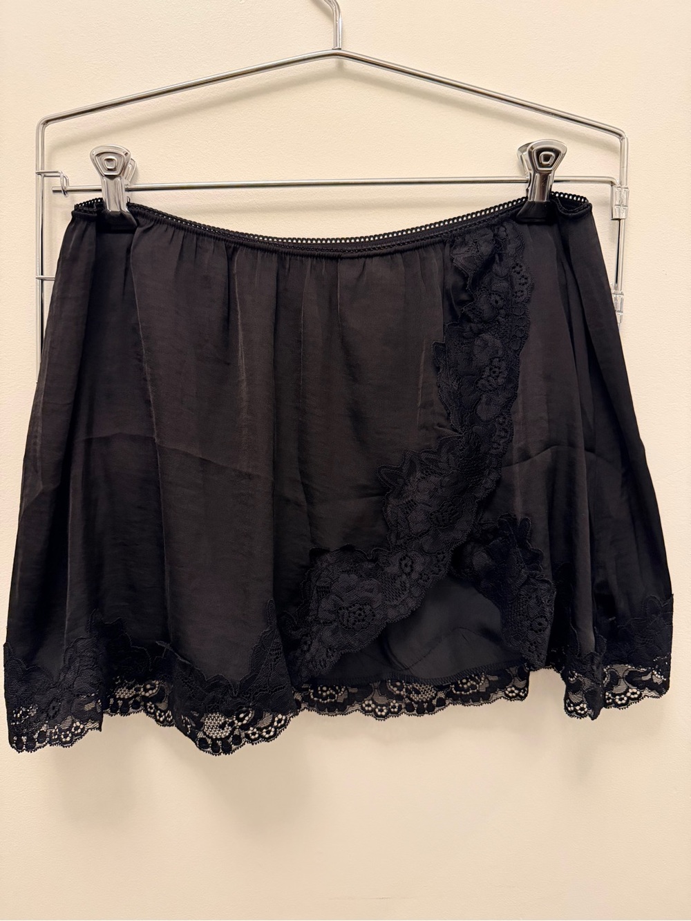 Urban Outfitters Black Lace-Trim Mini Skirt